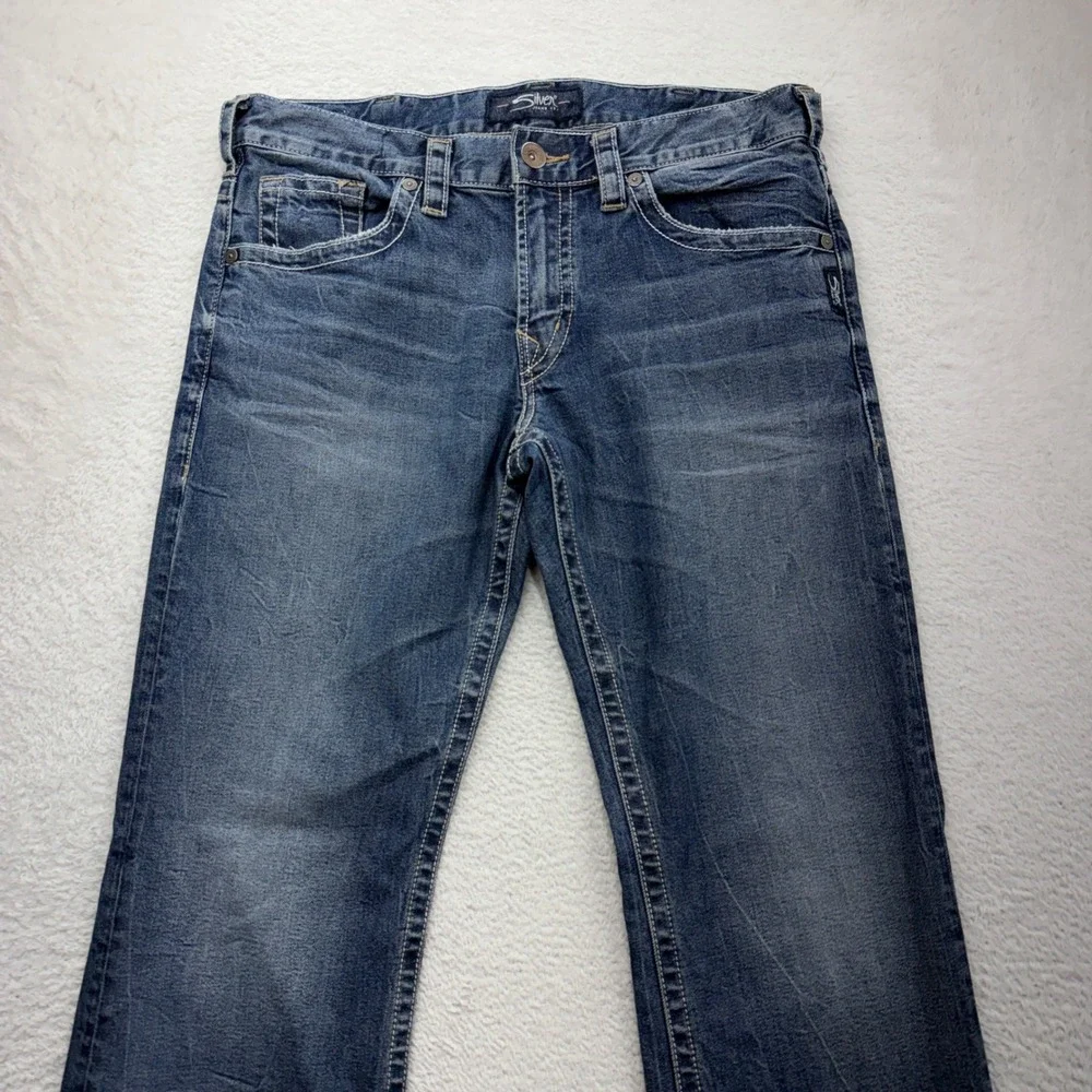 Silver Jeans Co Zac Relaxed Fit Straight Leg Blue Denim Mens 34x36 M42408SBA263